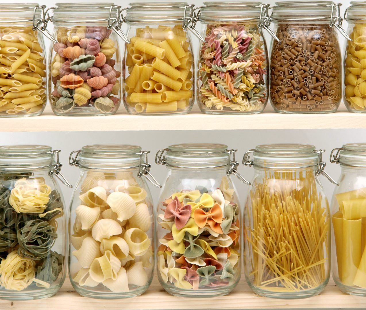 Jar filled with pasta